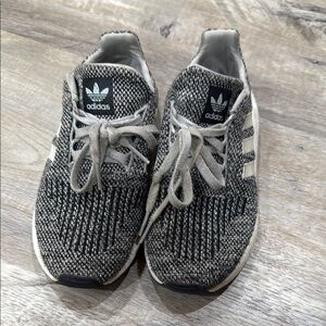 Adidas Kids' Black and White Knit Sneakers